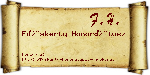 Fáskerty Honorátusz névjegykártya